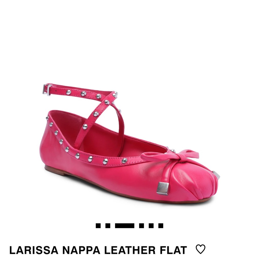 SCHUTZ Vibrant Pink Larissa Napa leather flat size 9